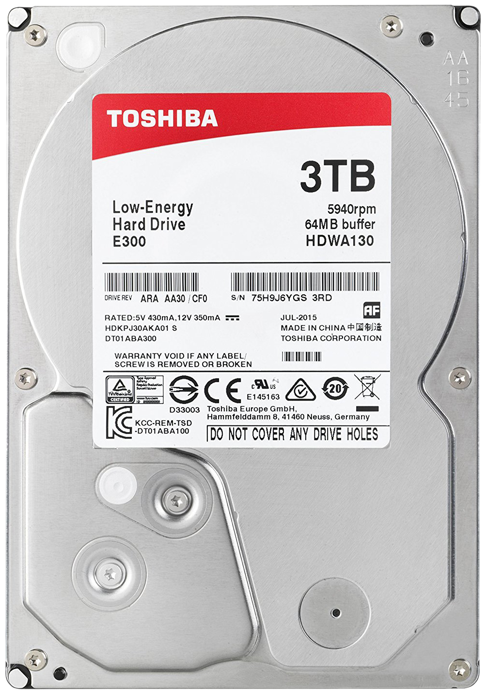 фото Жесткий диск toshiba e300 3тб (hdwa130uzsva)