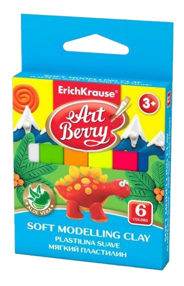 фото Пластилин erichkrause мягкий artberry с алоэ вера 6 цветов/90 г