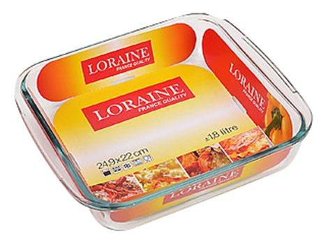 Жаровня LORAINE стекло 24,9 см 1,8 л