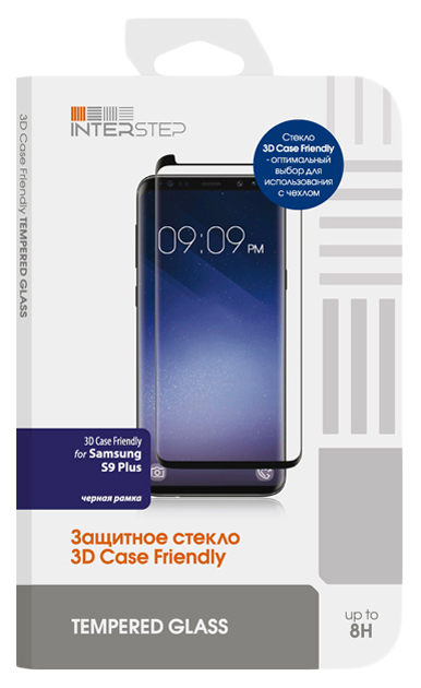 

Защитное стекло InterStep для Samsung S9 Plus /3D Case Friendly/черная рамка, 58333