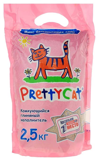 фото Комкующийся наполнитель для кошек prettycat euro mix бентонитовый, 2.5 кг, 10 л