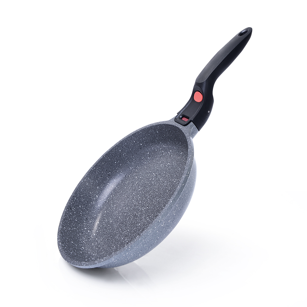 Сковорода индукционная Fissman Granite 28 см черный 4627, AL-4627.28, серый  - Купить