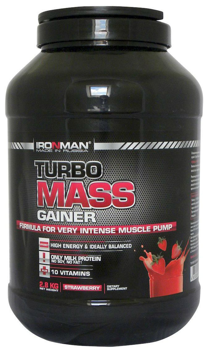 фото Гейнер ironman turbo mass gainer, 2800 г, strawberry