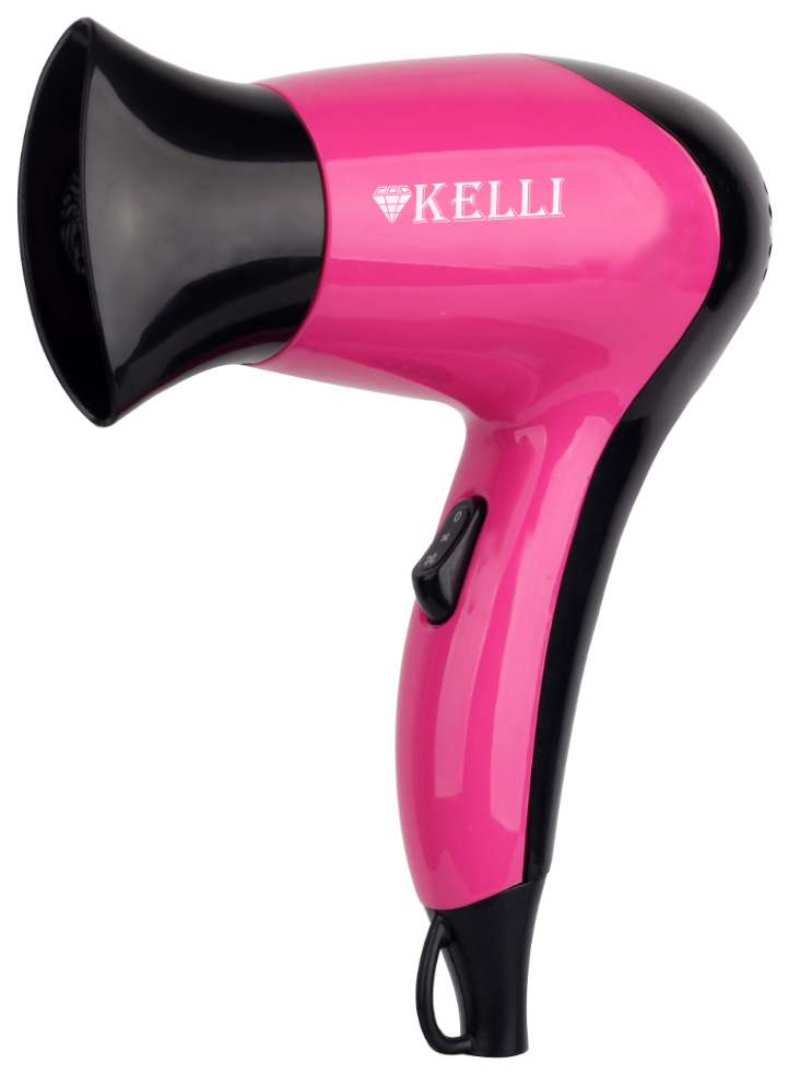 Фен KELLI KL-1119 1 400 Вт розовый, черный шипцы для волос kelli kl 1245