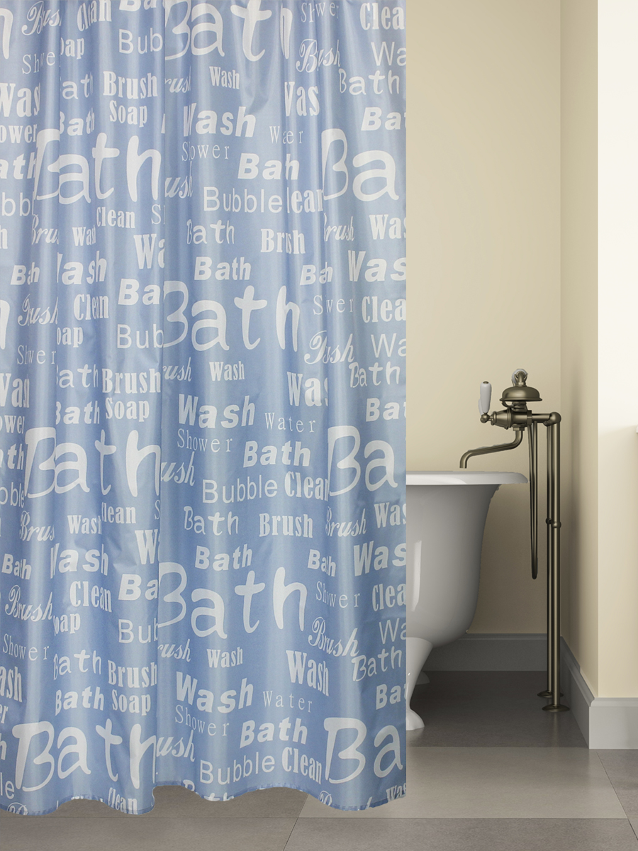 

Штора для ванной BATH PLUS Blue Font (blue), Голубой