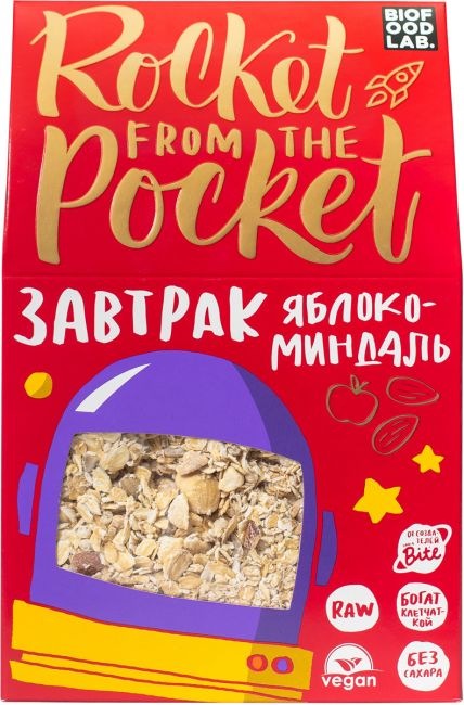 

Готовый сухой завтрак Rocket from the Pocket гранола яблоко-миндаль-корица 270 г