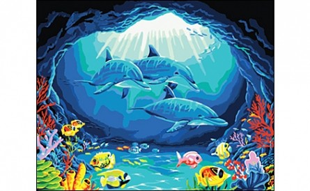 

Холст с красками "Рисование по номерам. Морской мир", 40x50 см, Морской мир
