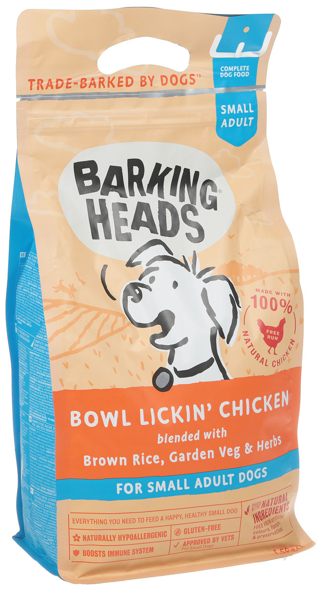 Сухой корм для собак Barking Heads Tiny Paw's Tender Loving Care,курица, рис, 1,5кг