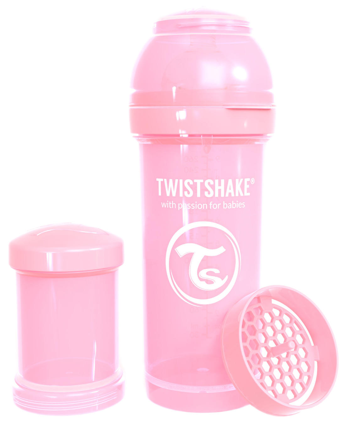 фото Антиколиковая бутылочка twistshake для кормления розовый pastel pink 260 мл