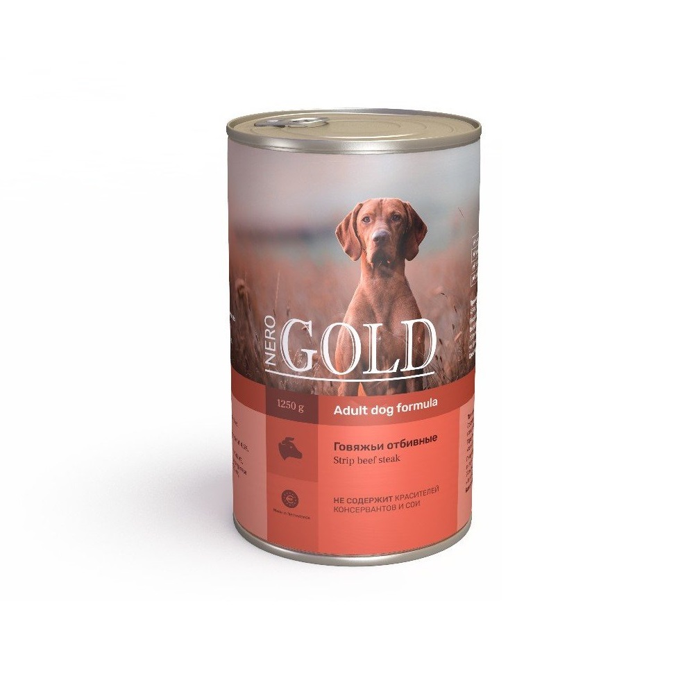фото Консервы для собак nero gold adult dog formula, говяжьи отбивные, 1250г