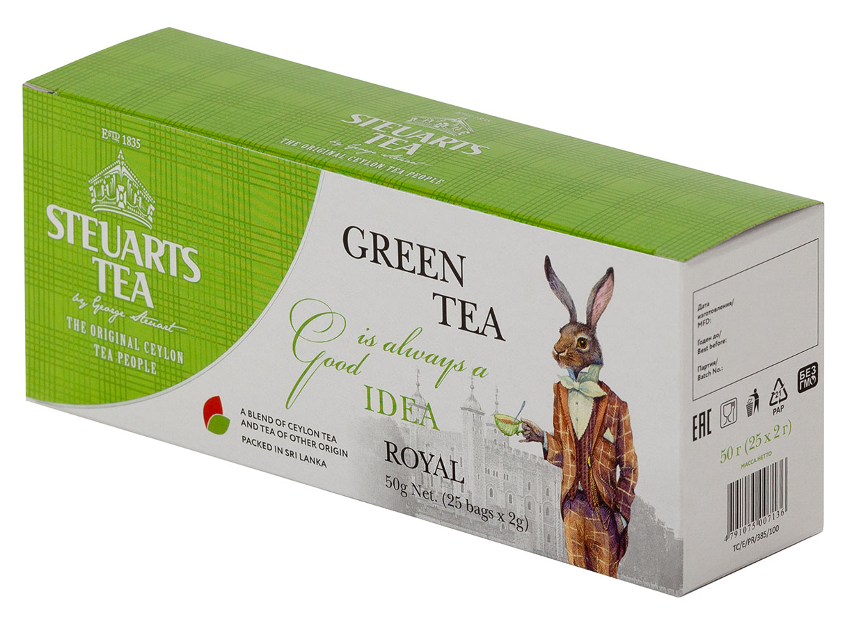 

Чай зеленый Steuarts green tea royal 25 пакетиков