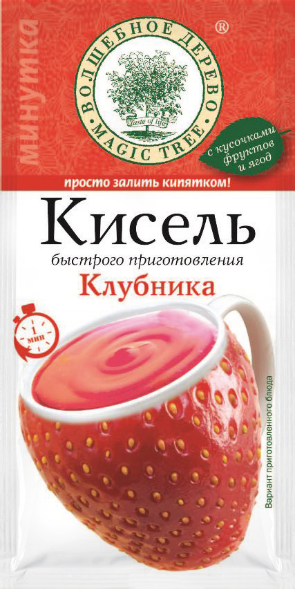 

Кисель быстр приготовления Волшебное дерево клубника минутка 30 г