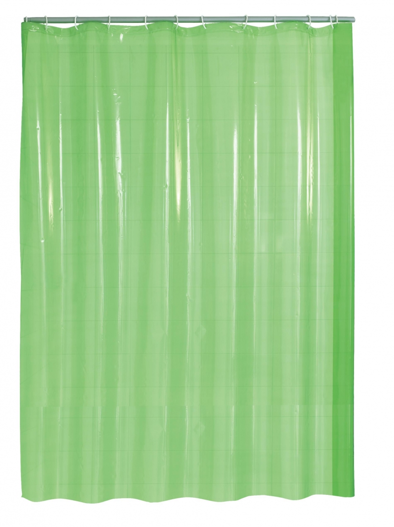 фото Штора для ванных комнат brillant полупрозрачный зелёный 180*200 ridder
