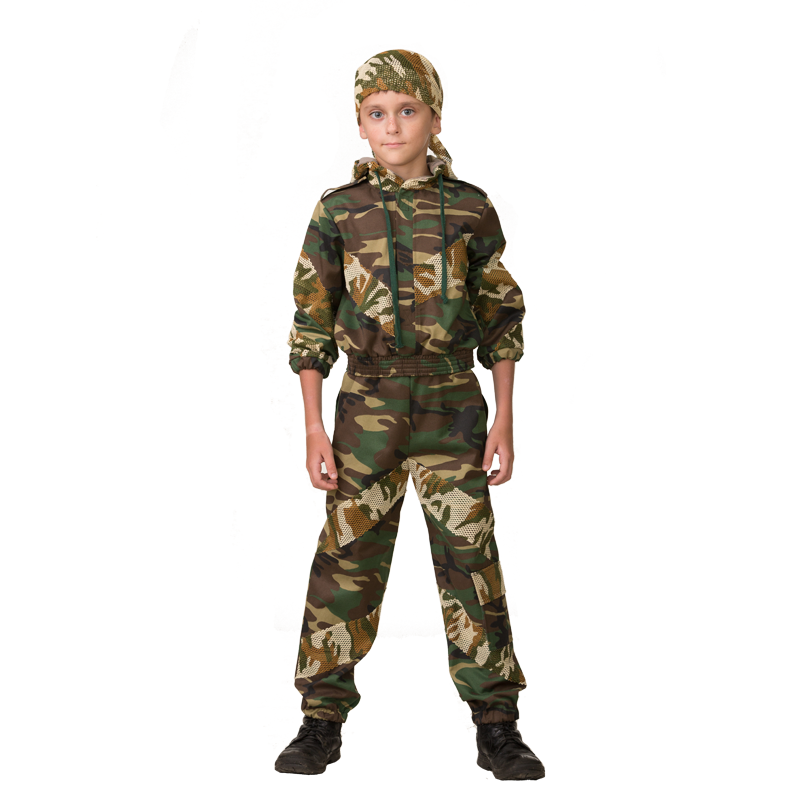 фото Карнавальный костюм jeanees военный, цв. хаки р.146