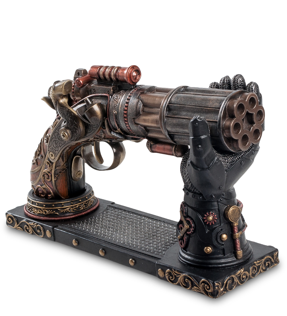 фото Статуэтка в стиле стимпанк "револьвер" на подставке veronese