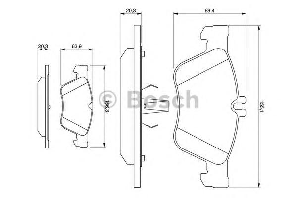 Комплект тормозных колодок BOSCH 0986494001