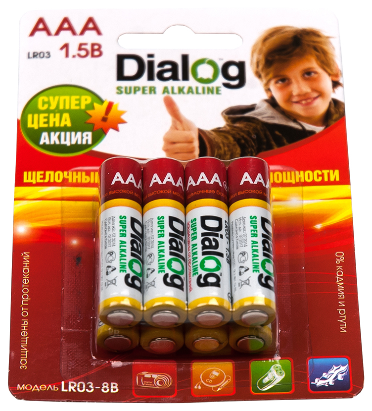 

Батарейка Dialog LR03-8B 8 шт