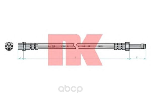 фото Шланг тормозной системы nk 8547105 задний