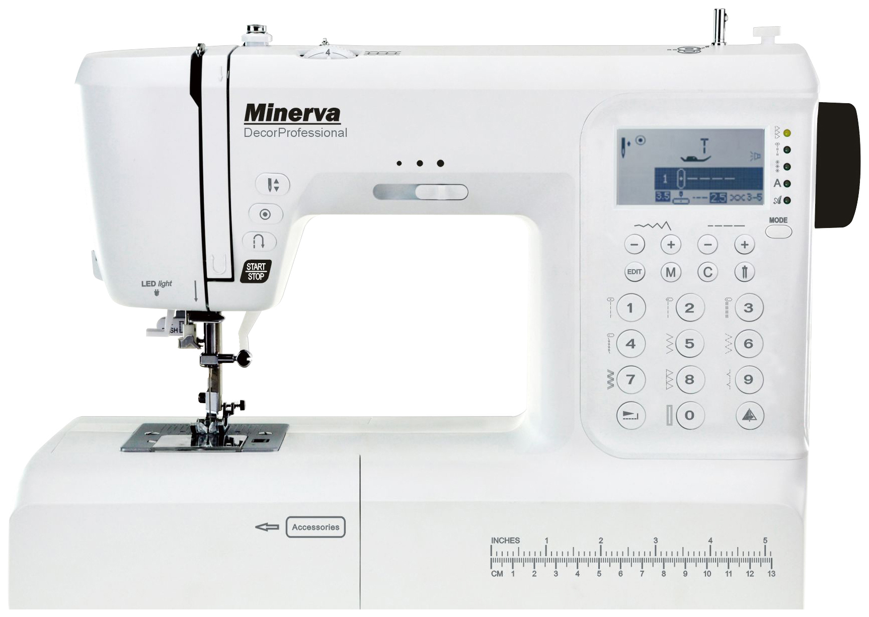 Швейная машина Minerva DecorProfessional машина шлифовальная угловая аккумуляторная фиолент professional мшуаб1 125э 18