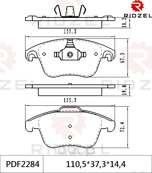 

Комплект тормозных колодок RIDZEL PDF2284