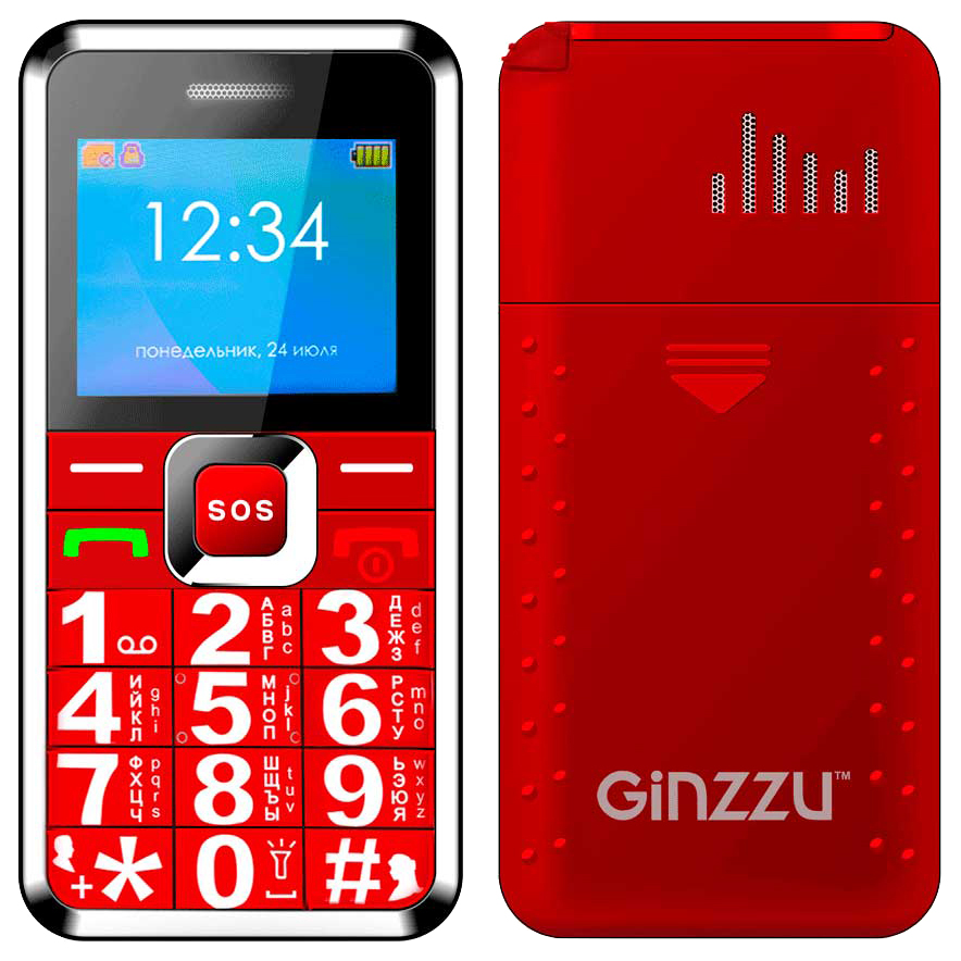 фото Мобильный телефон ginzzu mb505 red