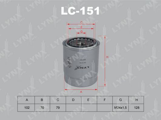 фото Фильтр масляный lynxauto lc-151