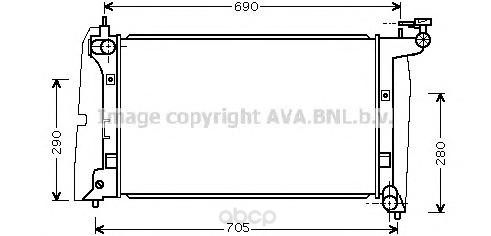 

Pадиатор системы охлаждения Toyota Corolla, Corolla Verso 01-04 Ava TOA2289