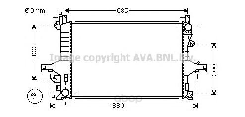 

Радиатор охлаждения двигателя Ava VOA2114
