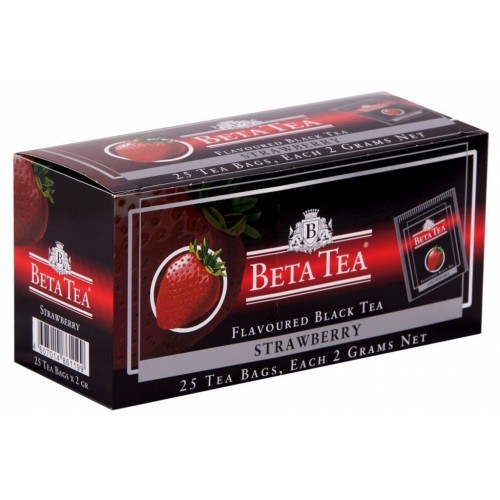 фото Чай черный в пакетиках для чашки beta tea клубника 25*2 г