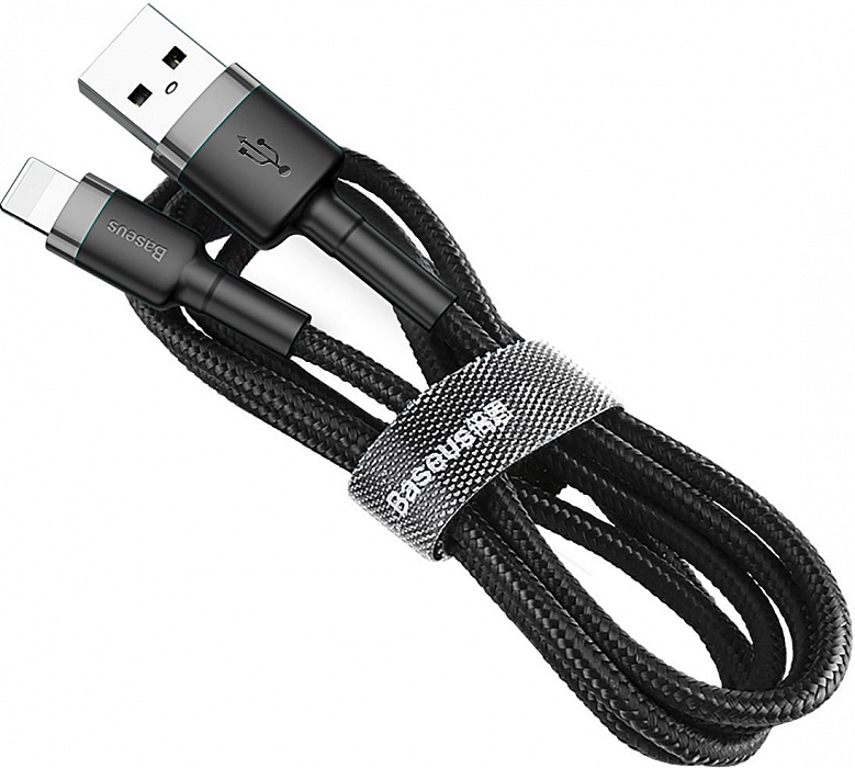 

Кабель Baseus Cafule Lightning 2м Grey/Black (CALKLF-HG1), USB to Lightning