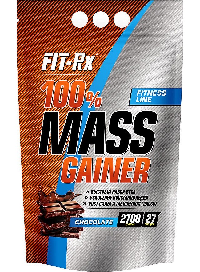 фото Гейнер fit-rx 100% mass gainer, 2700 г, chocolate