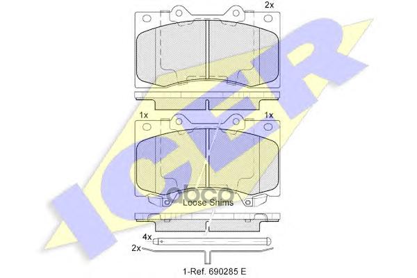 

Комплект тормозных колодок ICER 182051