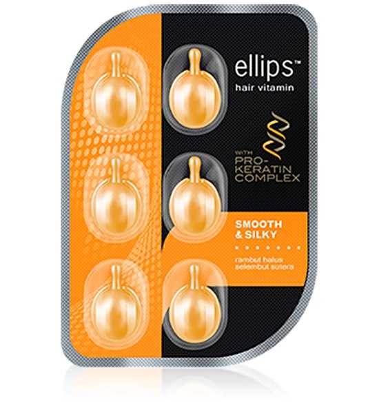 фото Масло ellips pro-keratin complex smooth & silky 6 капсул восстановление светлых волос