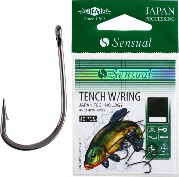 Рыболовные крючки Mikado Sensual Tench W/Ring №6, 10 шт.