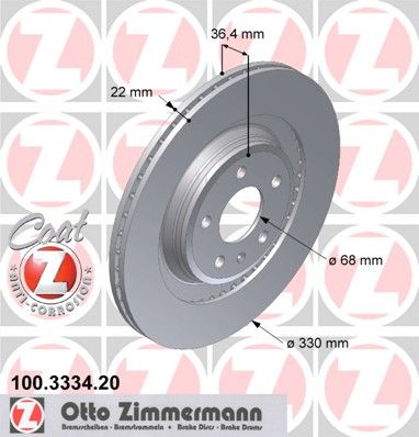 

Тормозной диск ZIMMERMANN 100.3334.20