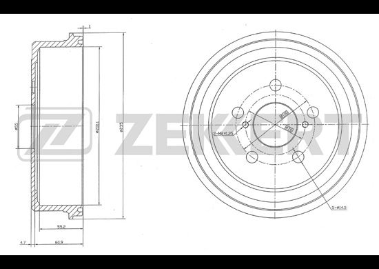 

Тормозной барабан ZEKKERT BS-5122