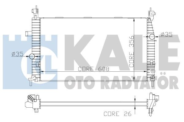 Радиатор охлаждения двигателя KALE OTO RADYATOR 342070