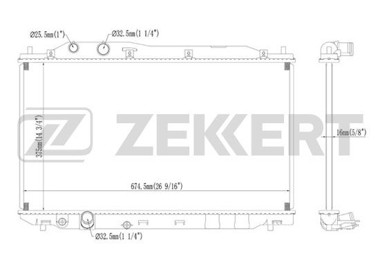 

Радиатор охлаждения двигателя ZEKKERT MK-1213