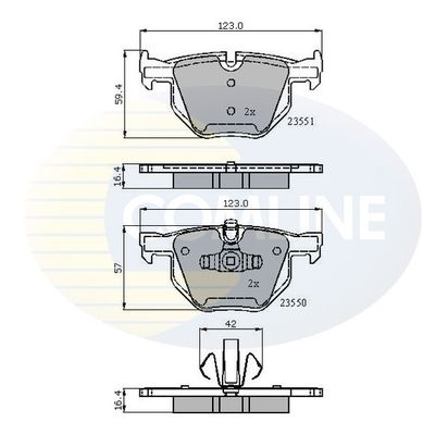 Комплект тормозных колодок, дисковый тормоз COMLINE CBP01671