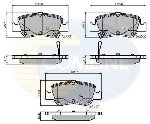 

Комплект тормозных колодок, дисковый тормоз COMLINE CBP31572