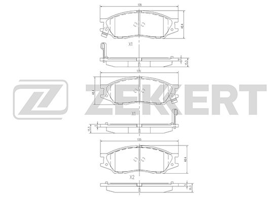 фото Комплект тормозных колодок, дисковый тормоз zekkert bs-2323