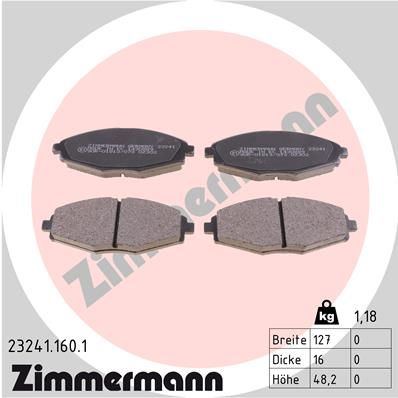 

Тормозные колодки ZIMMERMANN дисковые 23241.160.1