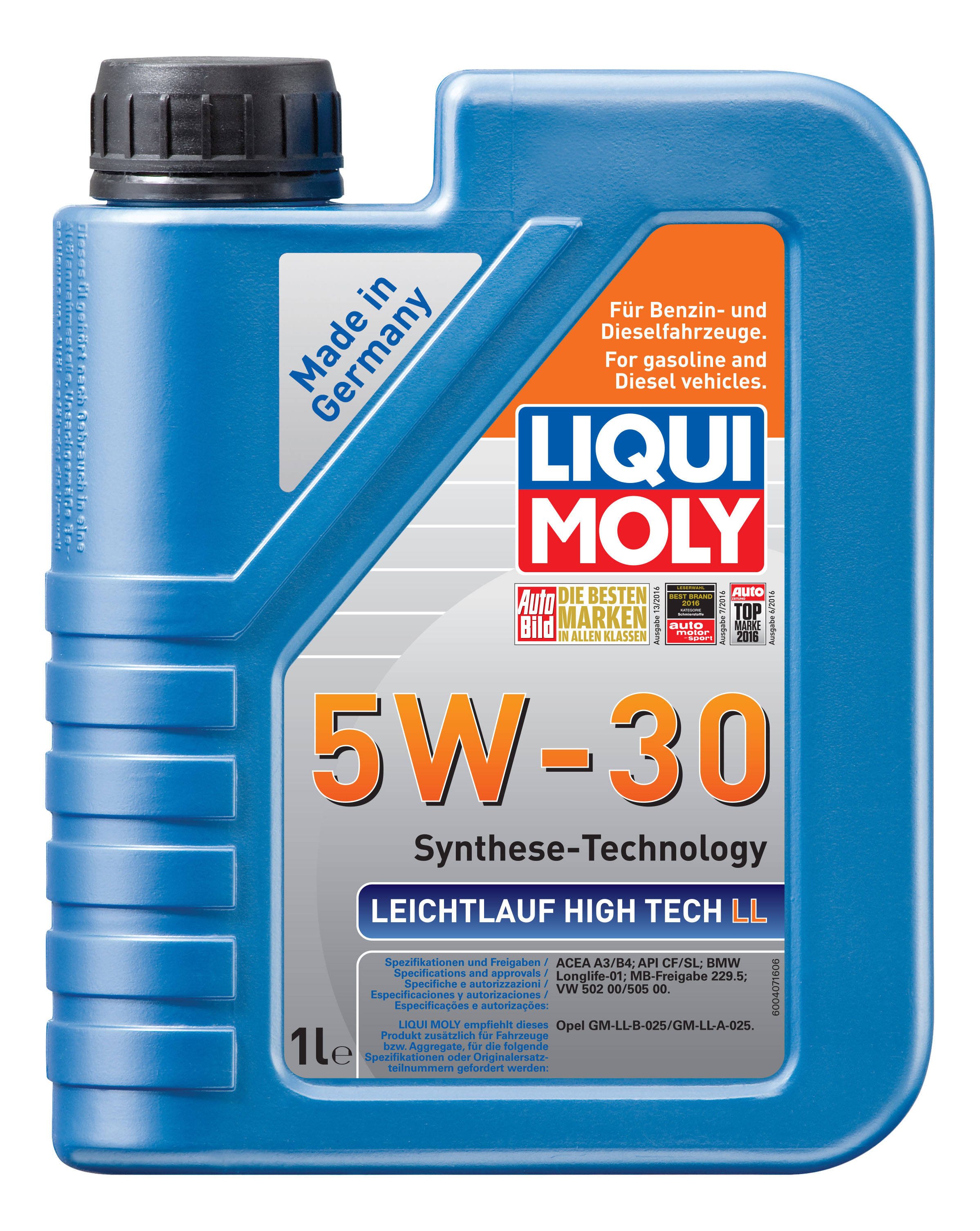 фото Liquimoly нс-синт, мот,масло leichtlauf high tech ll 5w-30 cf/sl a3/b4 liqui moly