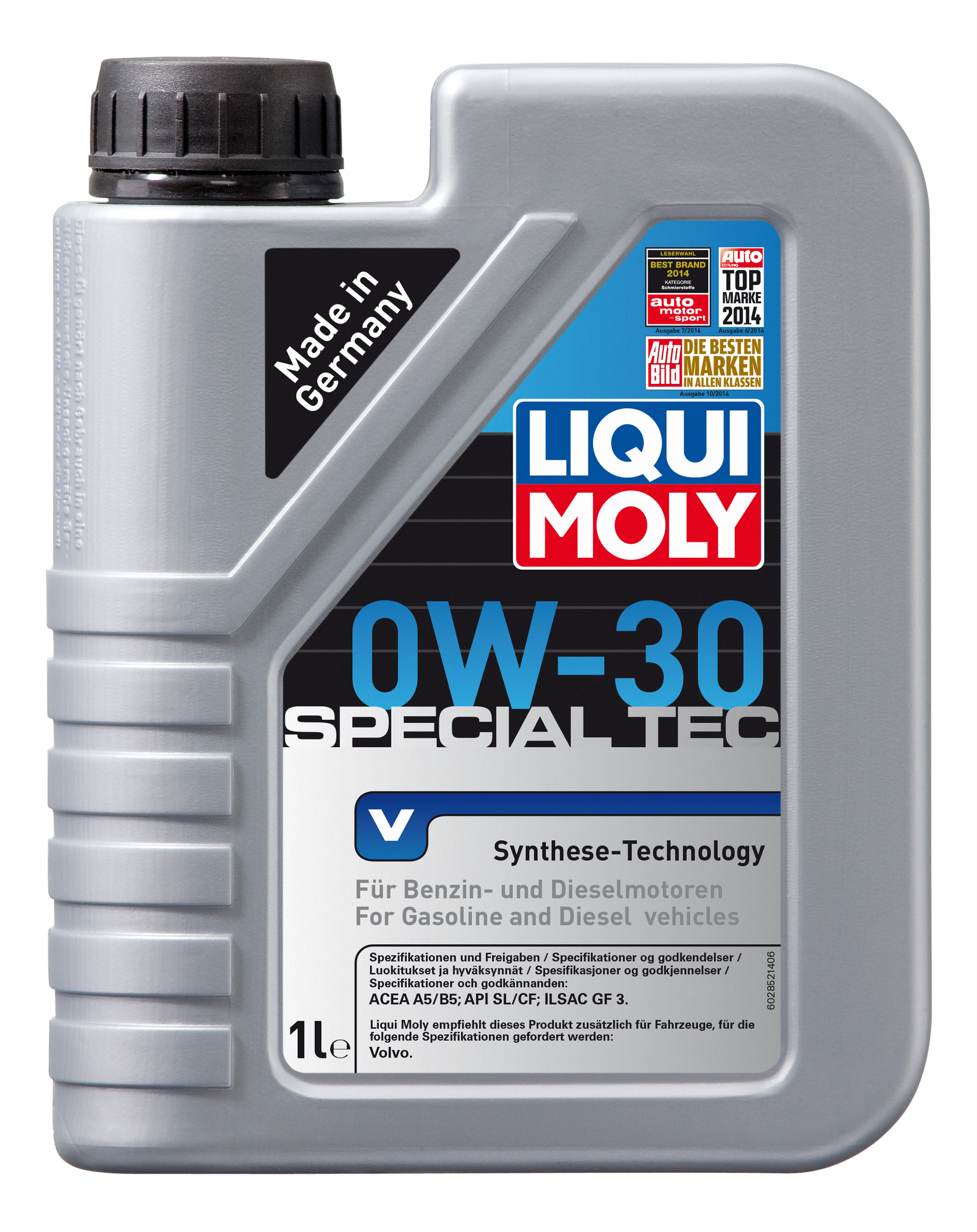 фото Нс-синтетическое моторное масло special tec v 0w-30 sl/cf;a5/b5 liqui moly