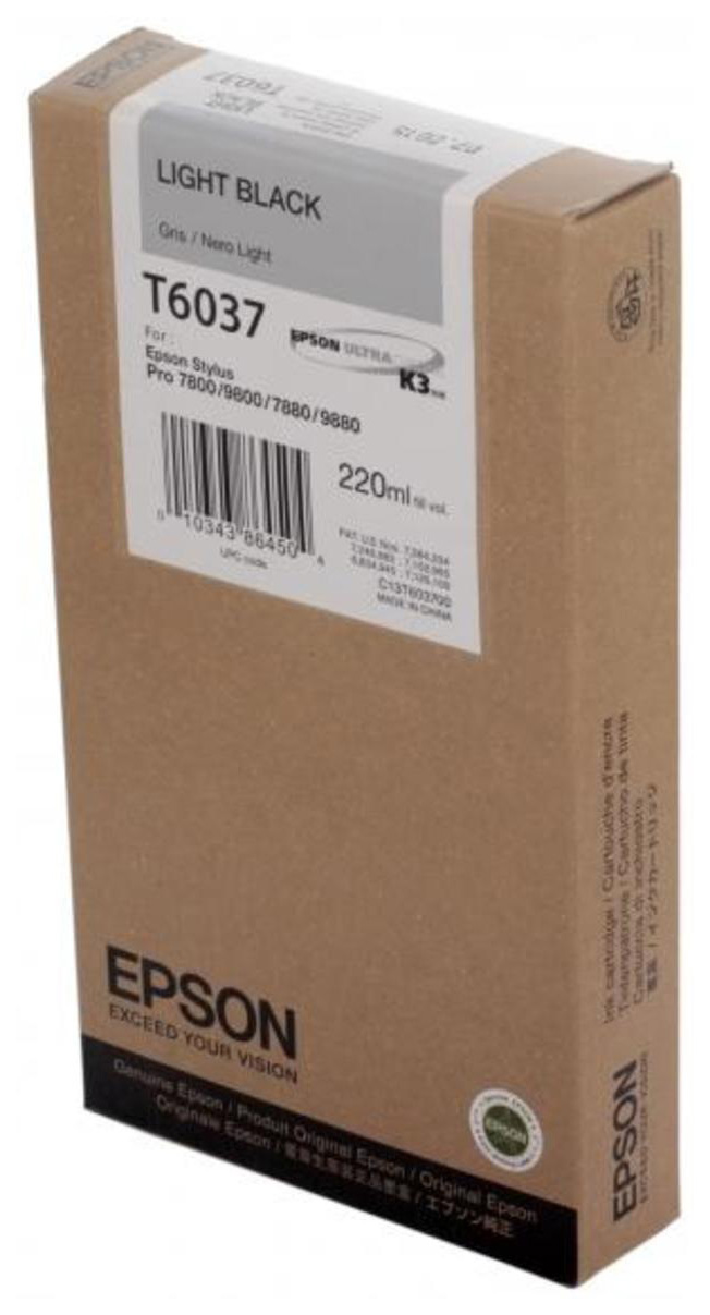 Картридж для струйного принтера Epson C13T603700, серый, оригинал