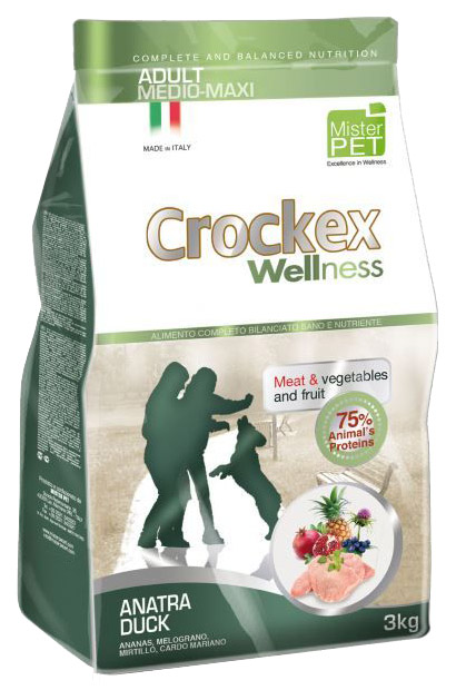 фото Сухой корм для собак crockex wellness adult medio-maxi, утка, рис, 12кг