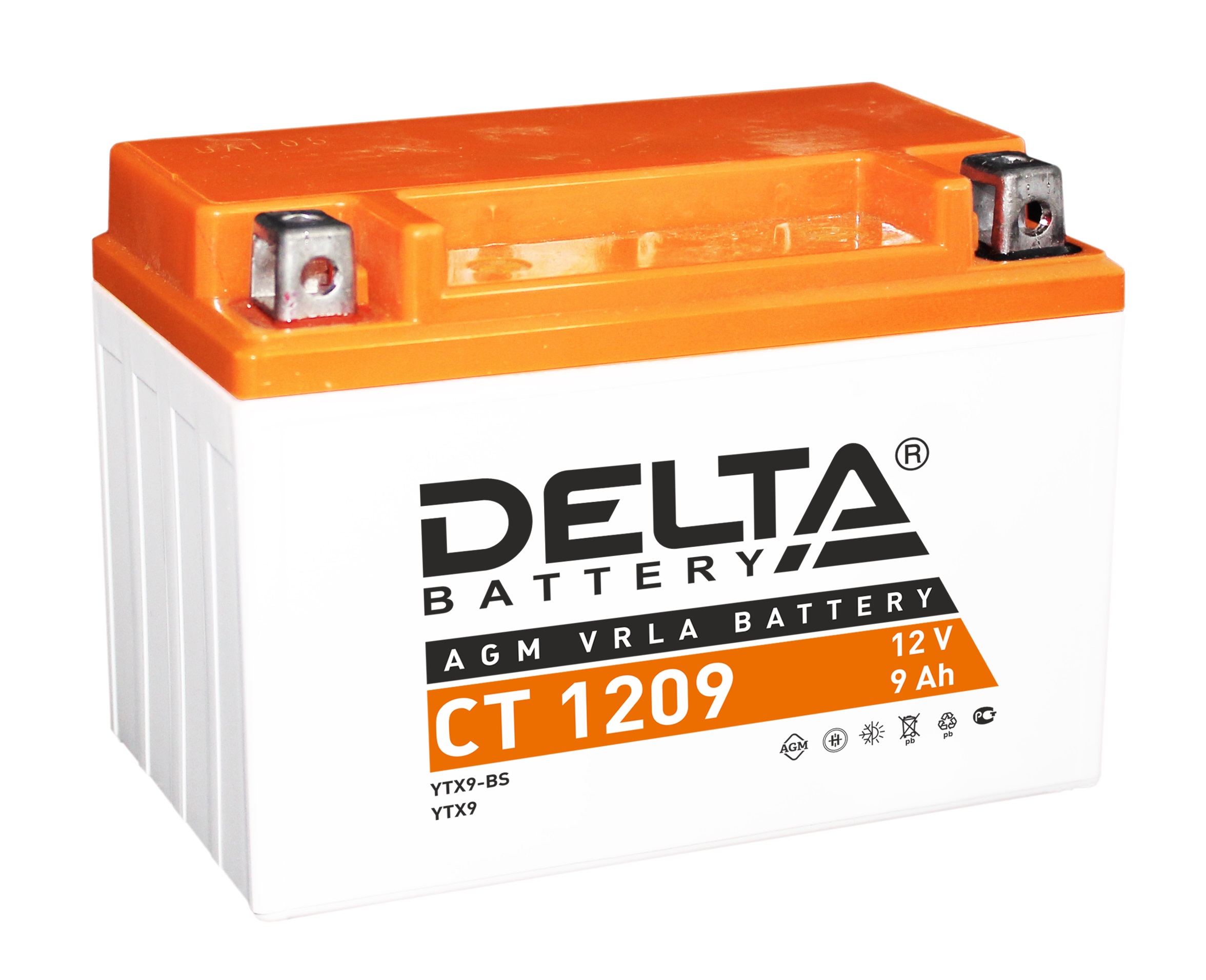 фото Аккумулятор автомобильный delta ct 1209 9 ач