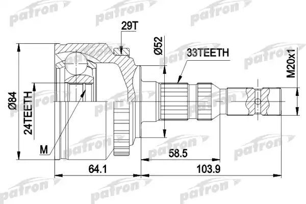 Шрус PATRON PCV1452