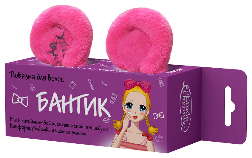 Повязка для волос Etude Organix Бантик рюкзак детский котик плюшевый розовый