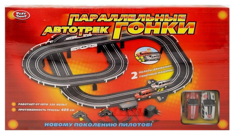 

Автотрек Play Smart Параллельные гонки 0824 A144-H06099, Параллельные гонки 0824 A144-H06099